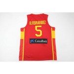 Rudy Fernandez 5 Spain 2022 FIBA EuroBasket Final Away Rosso Maglia Uomo