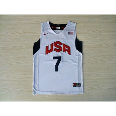 Maglia Russell Westbrook Nike Team USA 7 Olympic Basketball Bianco