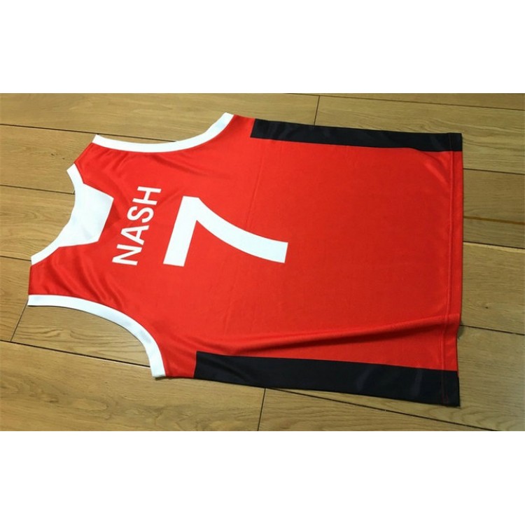 Steve Nash 7 Team Canada Basketball Maglias Bianco Rosso Uomo