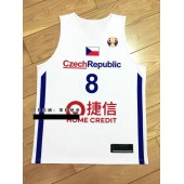 Tomas Satoransky 8 FIBA World Cup 2019 Team Czech Basketball Maglia Bianco Uomo