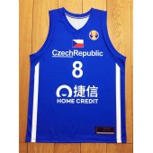 Tomas Satoransky 8 FIBA World Cup 2019 Team Czech Basketball Maglia Blu Uomo