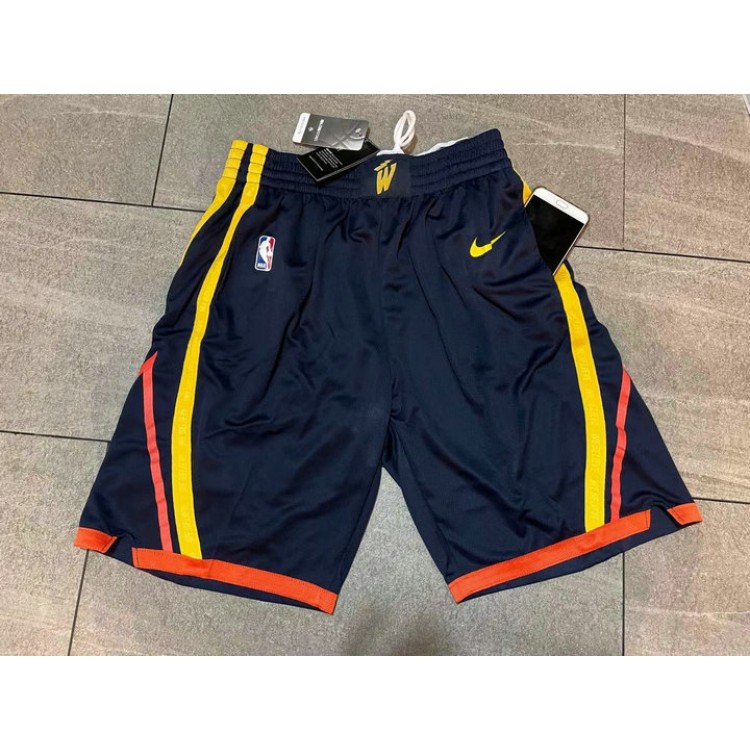 Maglia NBA Warriors 2021 city Pantaloncini Blu con tasche Stampato